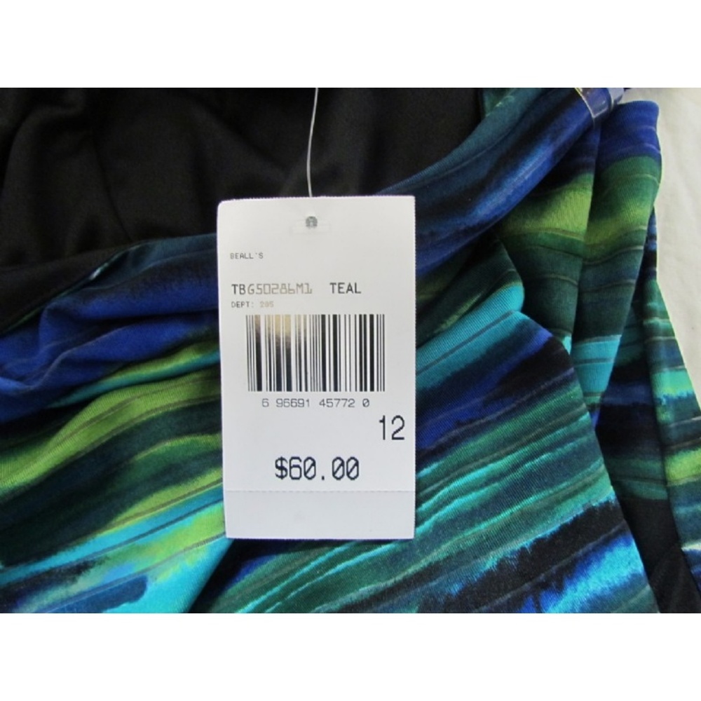 NWT! Connected Apparel Ruched Water Color Dress - Picture 5 of 5